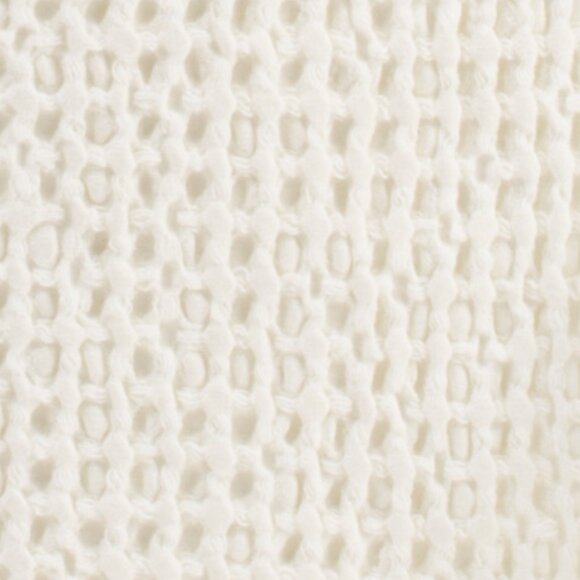 INUP MADE IN PORTUGAL Luxury Cream Waffle Cotton Ruffle Queen Coverlet Blanket - Picture 3 of 7